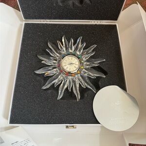 Swarovski big crystal faceted clock original w box perfect condition collector
